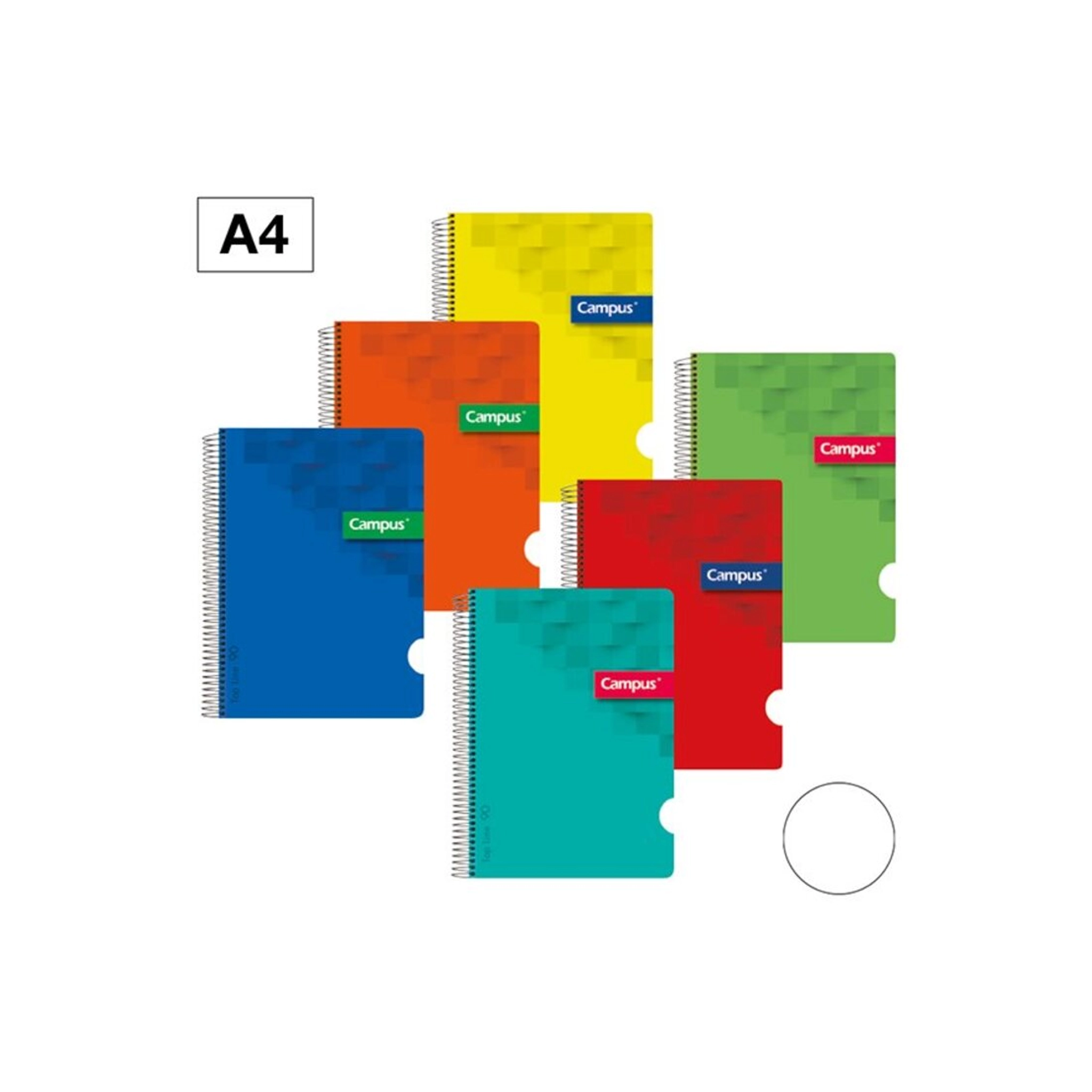 Bloc espiral tapa polipropileno campus a4 80h 90g liso