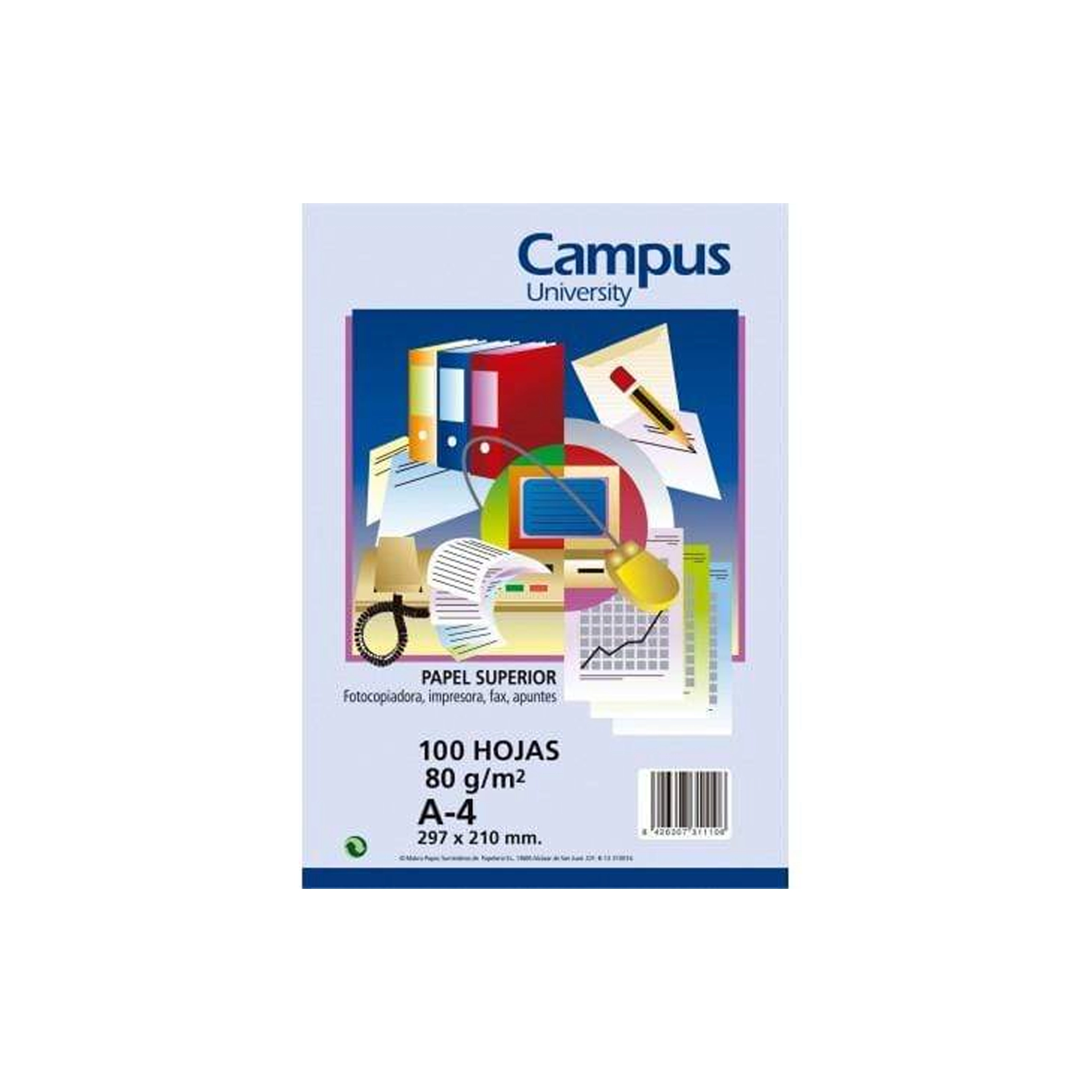 Papel blanco campus 80g 100h